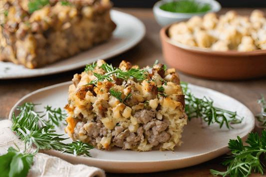Herby Sausage Meat Stuffing Bake with Sage and Onion