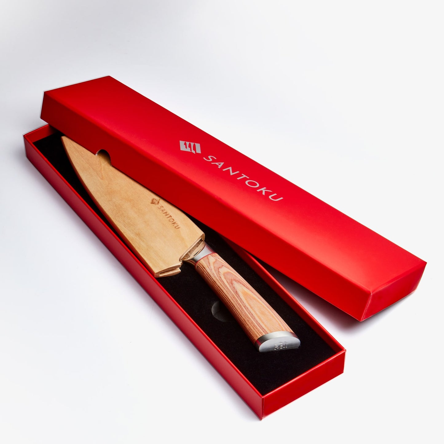 Haruta 7 Inch VG10 Japanese Damascus Steel Santoku Knife with Wooden Handle & Scabbard