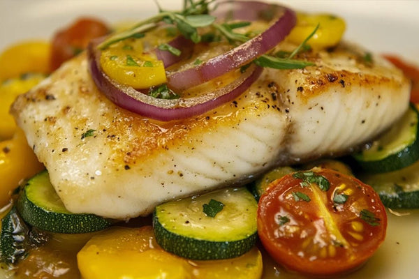 Baked Haddock with Spring Vegetables