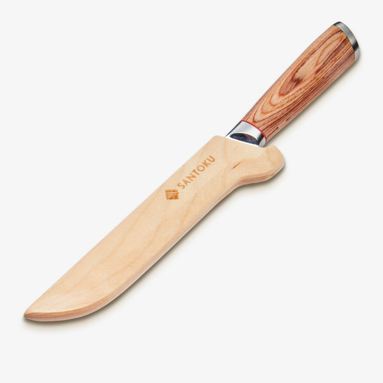Haruta 6 Inch VG10 Japanese Damascus Steel Boning Knife with Wooden Handle & Scabbard