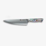 Chikashi Damascus Chef Knife & Steel Set With Abalone Handle