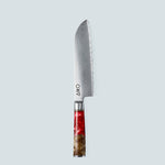 Aiko Red Damascus Steel Knife with Coloured Red Resin Handle